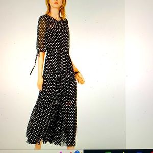 Betsy Johnson chiffon polka dot Maxie dress